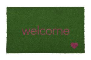 Kokos Fußmatte Gift Company Welcome grün